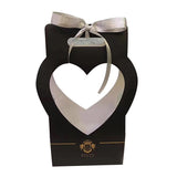 Black Heart Shape Design Flower Carry Box with Handle