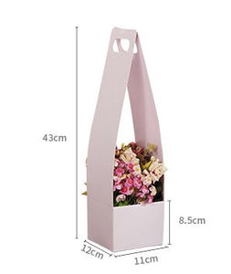 White Tower Design Flower Carry Box with Handle